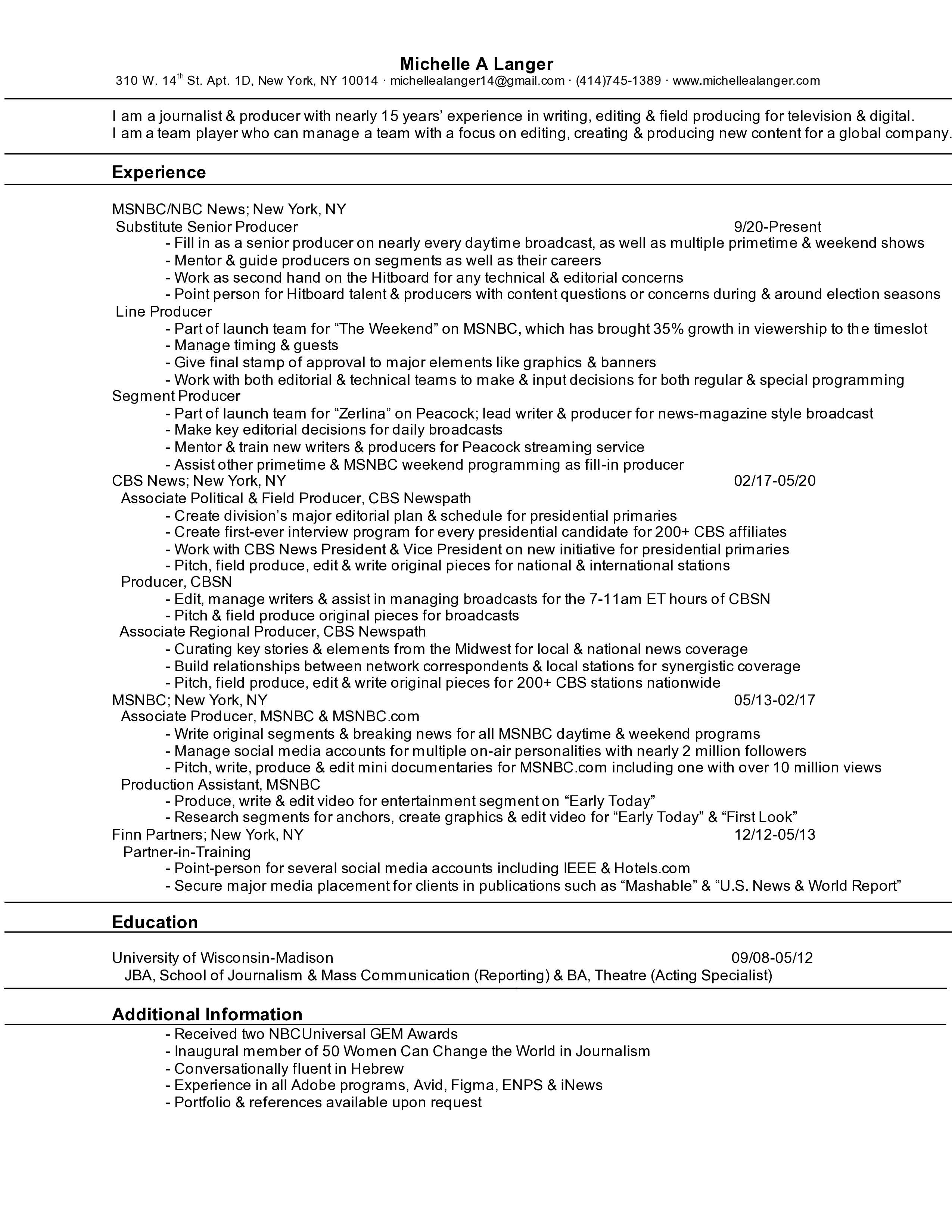 Michelle Langer resume (1)